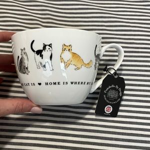 Bone china cat mug